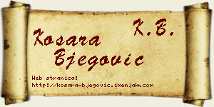 Kosara Bjegović vizit kartica